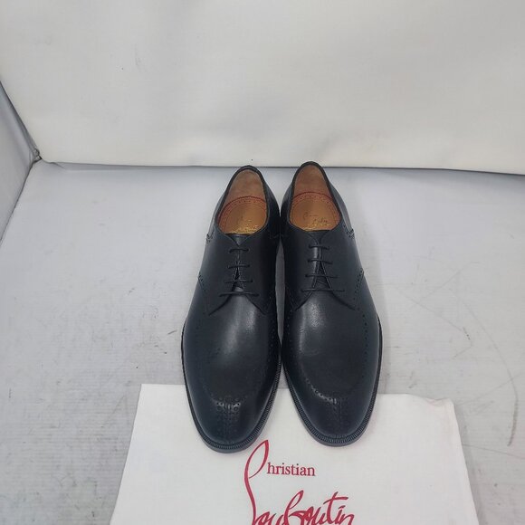 CHRISTIAN LOUBOUTIN Black A Mon Homme Leather Brogue Shoe - Picture 1 of 11
